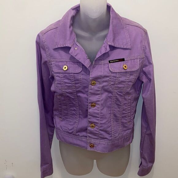 Parasuco Jeans Violet Lavender Purple Denim Jacket Vintage size medium M - Picture 1 of 10